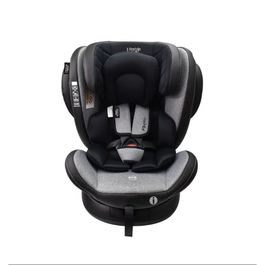 Autoasiento Fix 360° Negro Con Sistema De Instalación ISOFIX y Arnes De 5 Puntos