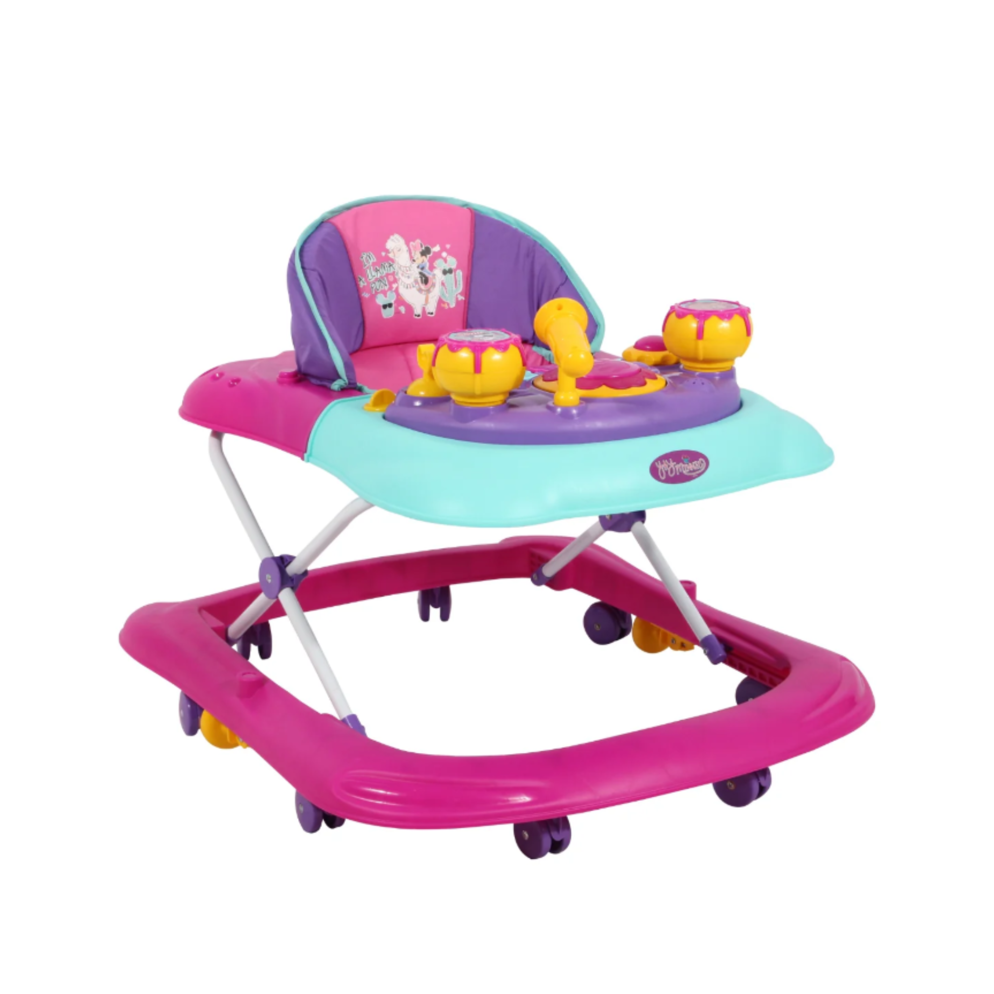Andadera Minnie Disney Rosa Con Tablero Interactivo Musical y Asiento Comodo