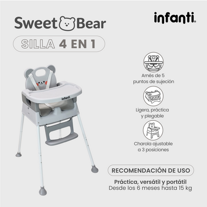 Silla 4 En 1 Arnes De 5 Puntos Ligera Práctica Y Plegable