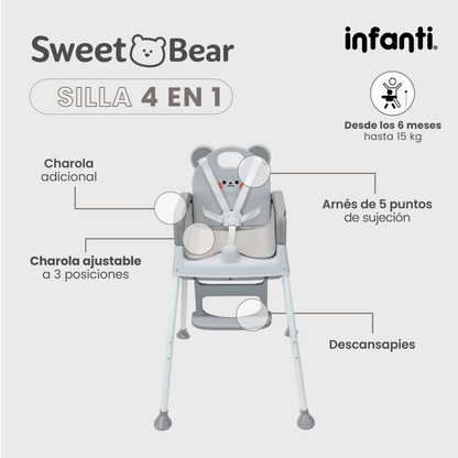 Silla 4 En 1 Arnes De 5 Puntos Ligera Práctica Y Plegable