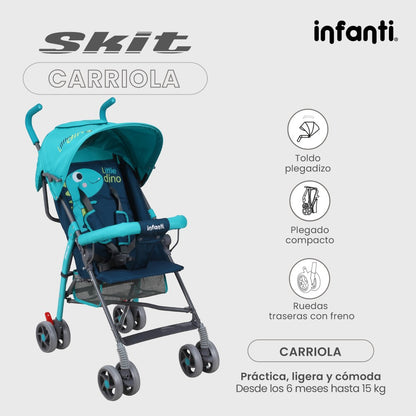 Infanti Carriola De Bastón Skit Unicornio/Dino Ligera Y Portátil