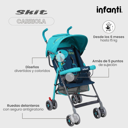 Infanti Carriola De Bastón Skit Unicornio/Dino Ligera Y Portátil