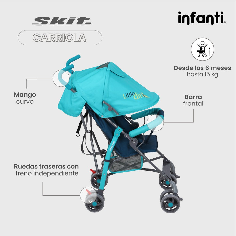 Infanti Carriola De Bastón Skit Unicornio/Dino Ligera Y Portátil