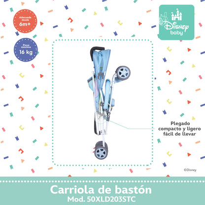 Carriola De Bastón Stitch Disney Ligera Con Cinturón De Seguridad Plegable