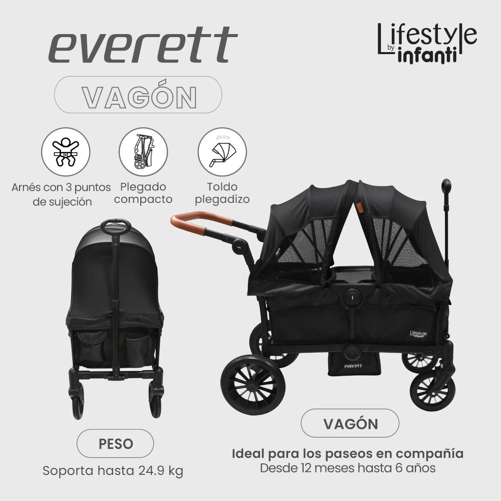 Carriola Doble Vagón Everett Lifestyle By Infanti