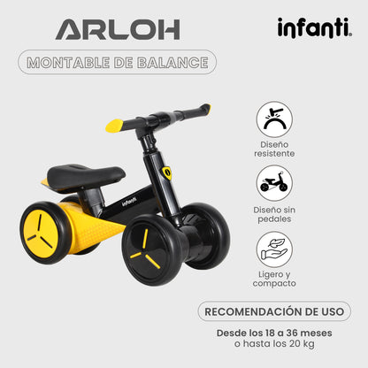 Bicicleta Montable De Balance Arloh Para Bebe Entrenador Sin Pedales