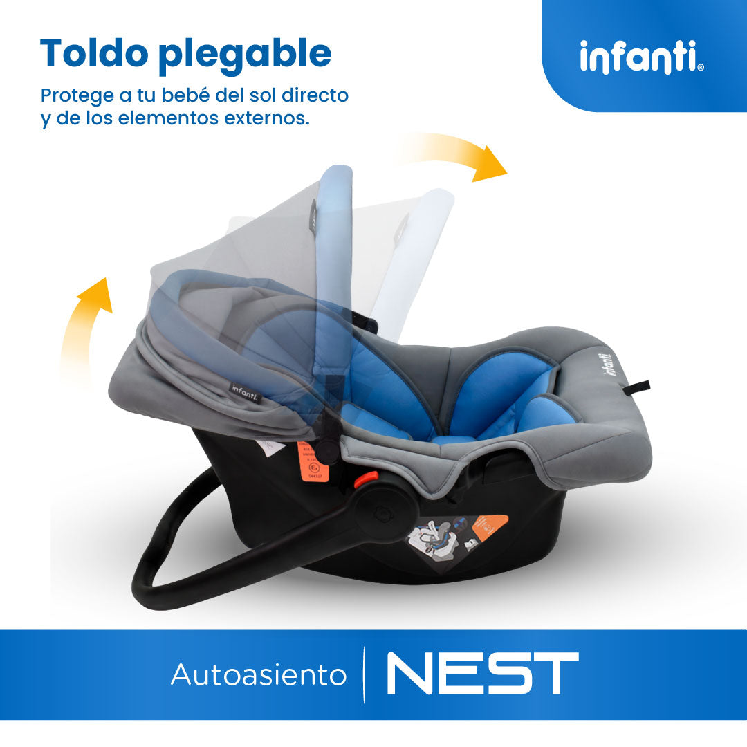 Autoasiento Portabebé Nest  Con Anclaje Universal y Soporte Acolchado