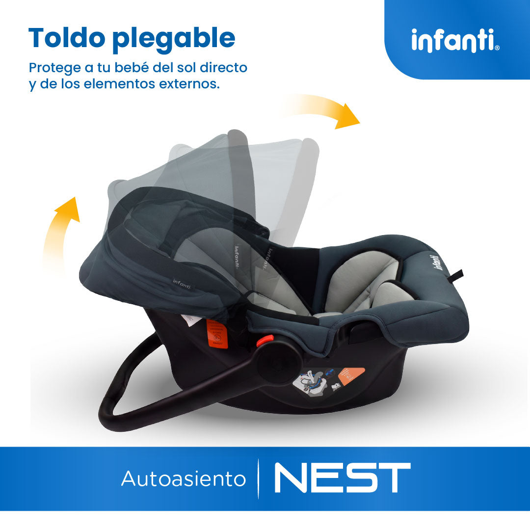 Autoasiento Portabebé Nest  Con Anclaje Universal y Soporte Acolchado