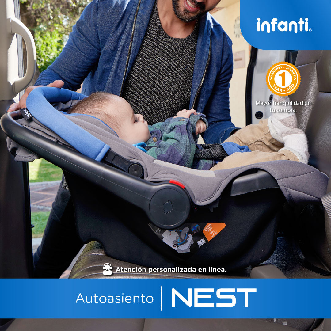Autoasiento Portabebé Nest  Con Anclaje Universal y Soporte Acolchado