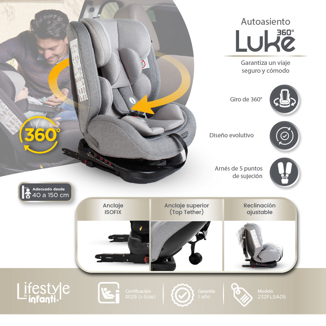 Car Seat With 360° Base Group 0, 1, 2 ISOFIX Anchorage