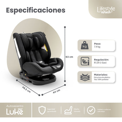 Car Seat With 360° Base Group 0, 1, 2 ISOFIX Anchorage