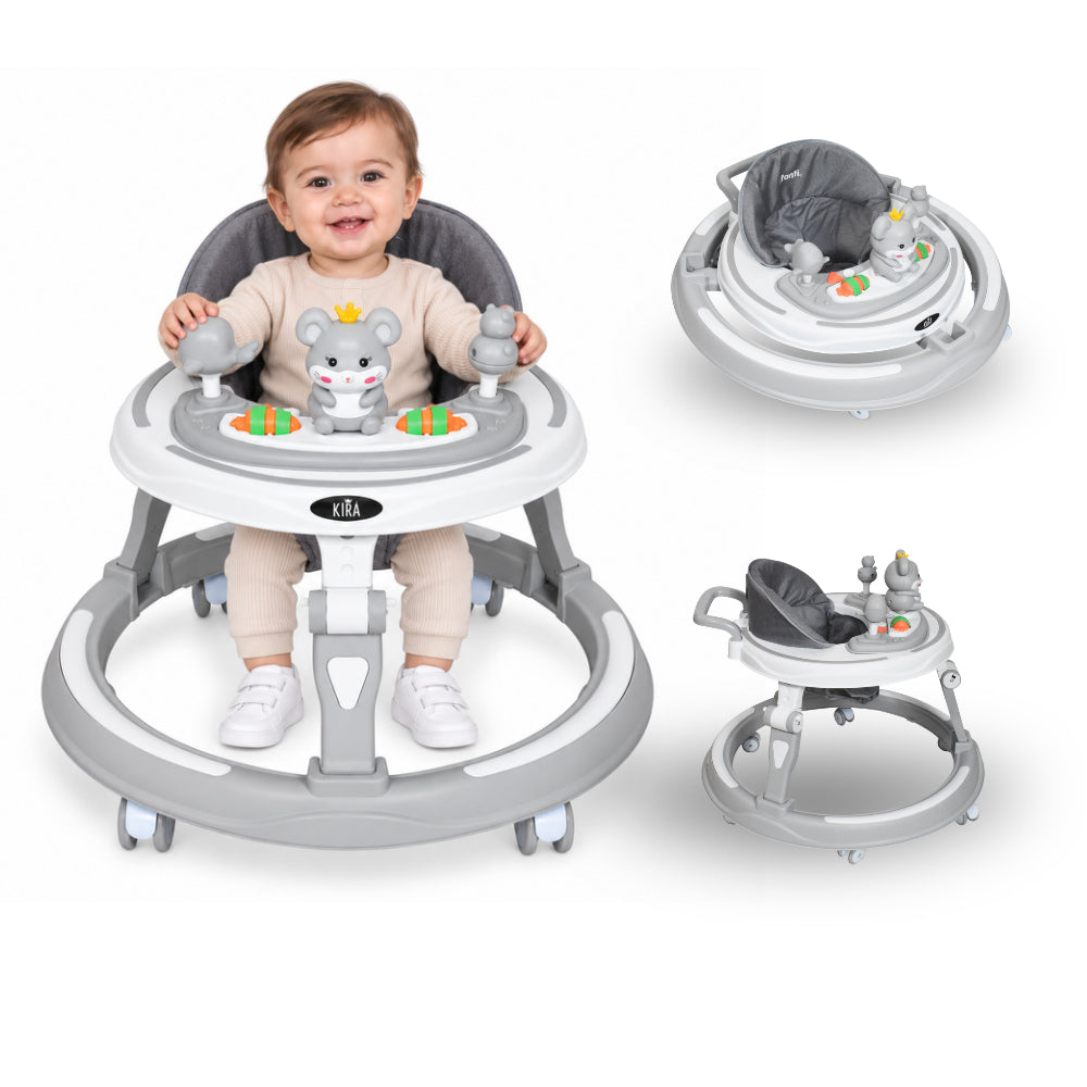 Andadera Kira Con Charola Musical Electrónica Asiento Removible Y Altura Ajustable