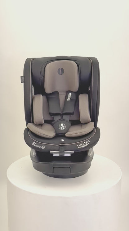 Autoasiento Kaleb 360° Con ISOFIX Pata De Soporte Arnés De 5 Puntos Y Reclinación Ajustable
