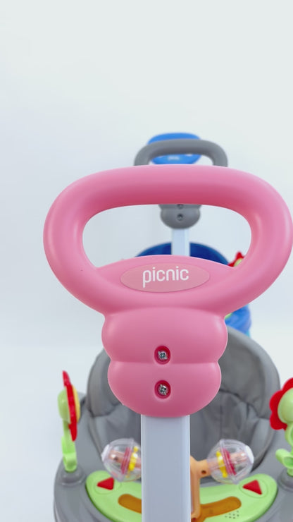 Andadera Picnic Con Tablero Interactivo Altura Ajustable Y Barra De Empuje